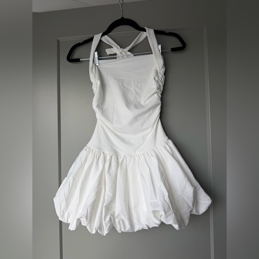SHEIN Cream Halter Dress